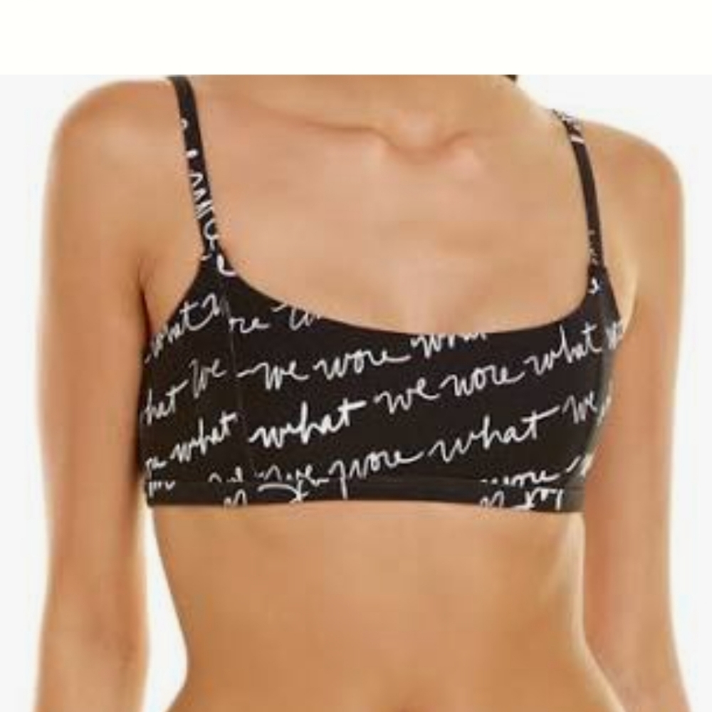 WeWoreWhat Cami Bra Top Logo Scribble Black,XS,  NWT